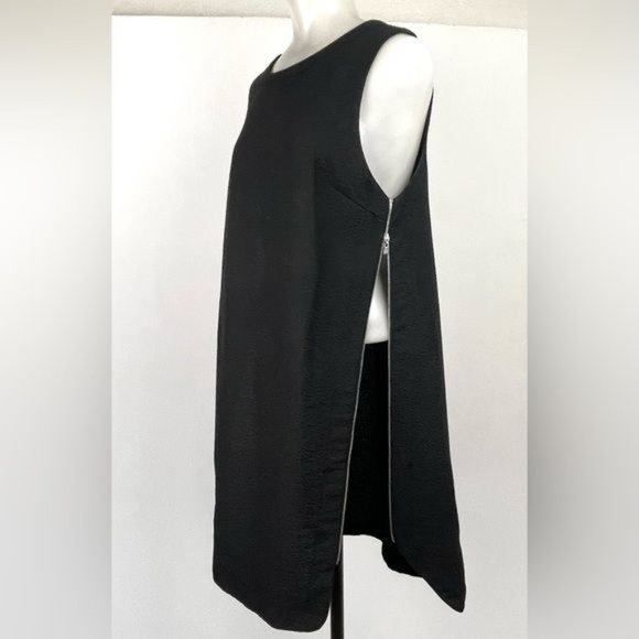 Robert Rodriguez shift mini dress/tunic Black Sleeveless Silver Side Zippers 6 - Picture 5 of 11